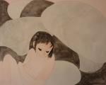 Elegy 6 aquarel van Martine Jacobs
